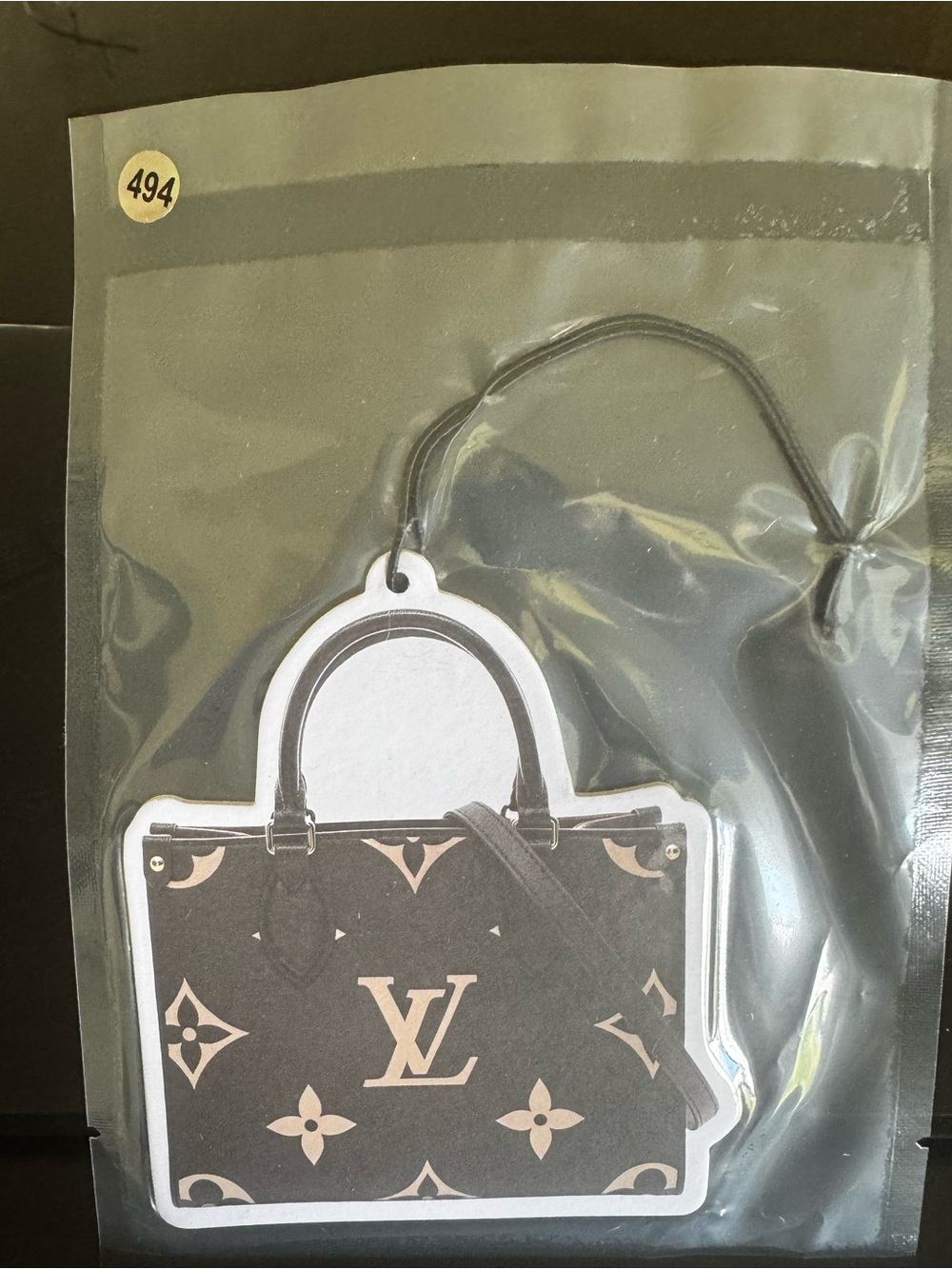Designer-Inspired Black and Beige Tote Air Freshener NEW